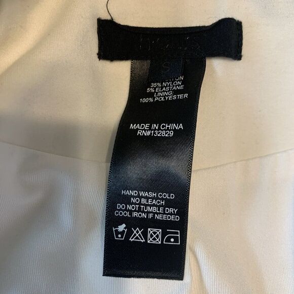 H:ours Revolve Solid White Belted Long Sleeve Jacket Small - Picture 3 of 3